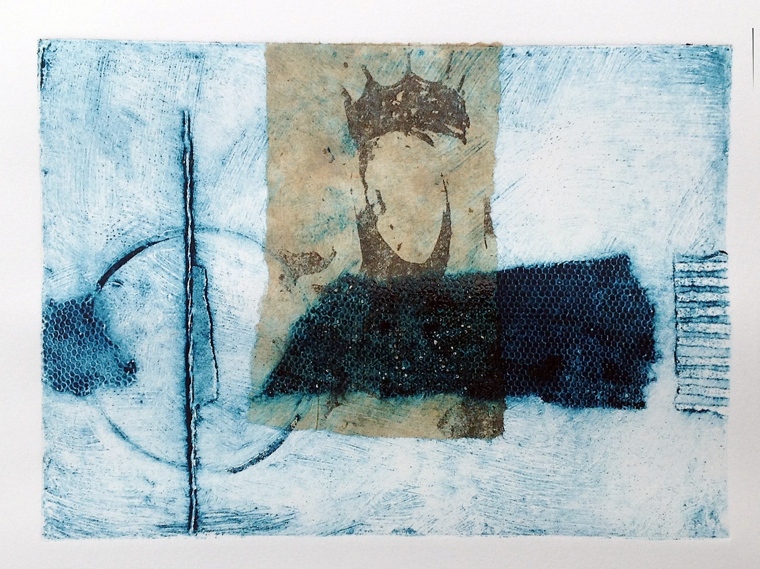 Collagraph with transfer and chine colle