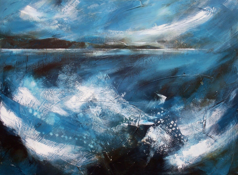Towards Lands End. Coastal abstracted painting.