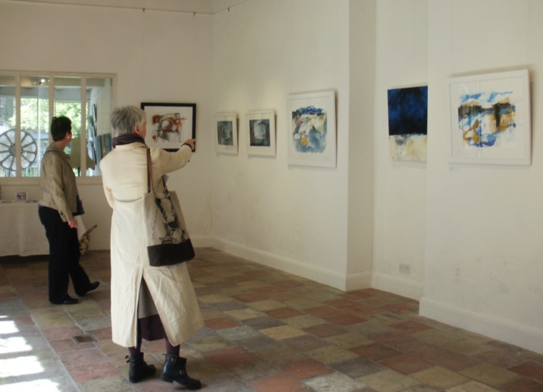 Visitors at Mari French's Breathing Space exhibition, Anteros Arts Foundation, Norwich. 